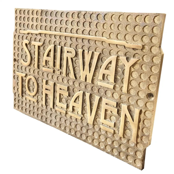 Engraved brass address plaque for house