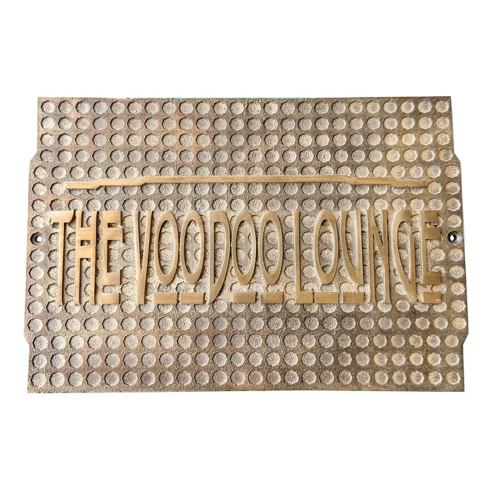Handcrafted brass plaque with engraving