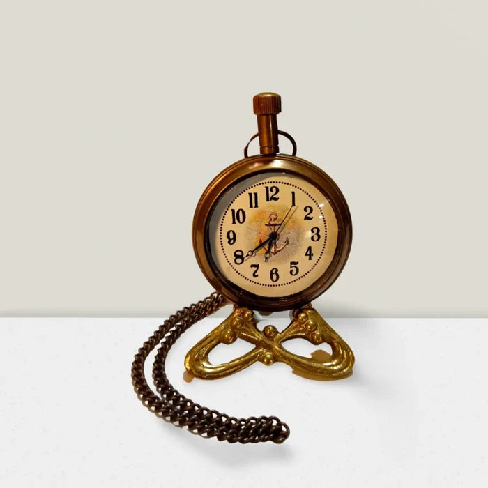 Custom pocket watch in antique brass finish