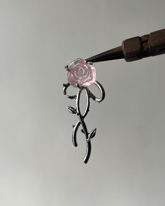 Dangle pink flower charm