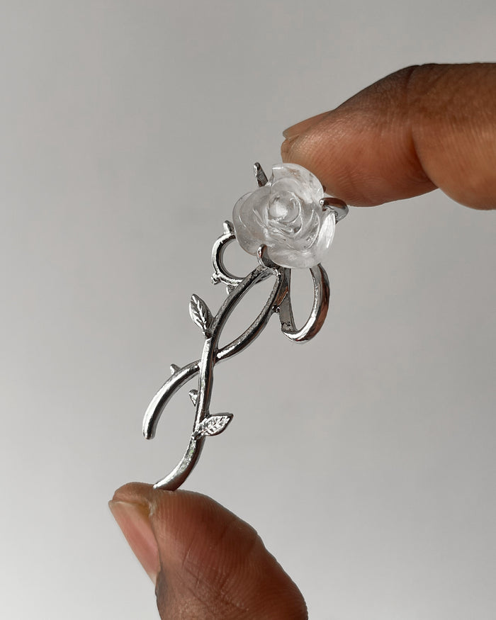 Dangle white flower charm