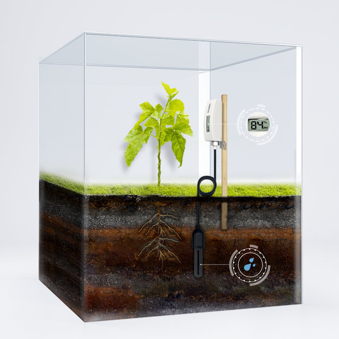 Ecowitt WH51L Wireless Soil Moisture Meter with 1M/5M PVC Wire – Soil Sensor with Display, AD Value, and Real-Time Monitoring for Garden, Farm, and Greenhouse