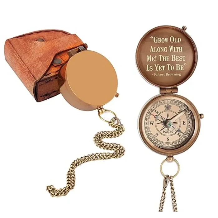 Engraved Brass Compass for Gifts BC88