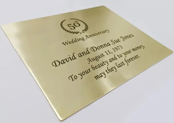 Engraved Brass Plate – Custom Brass Remembrance Plaques