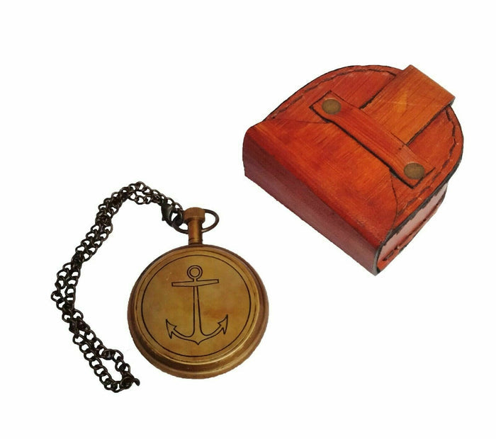 Brass pocket watch with personalized initials