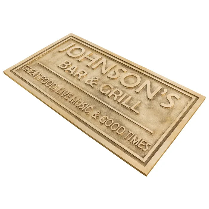 Personalized brass door sign