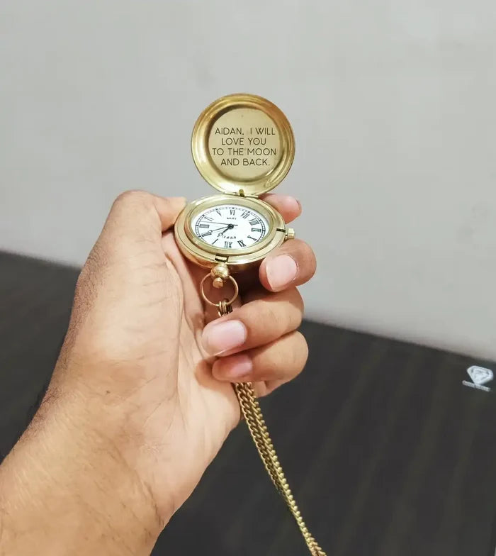Handcrafted pocket watch for men with custom design