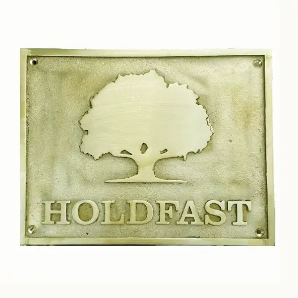 Personalized brass plaque with tree design