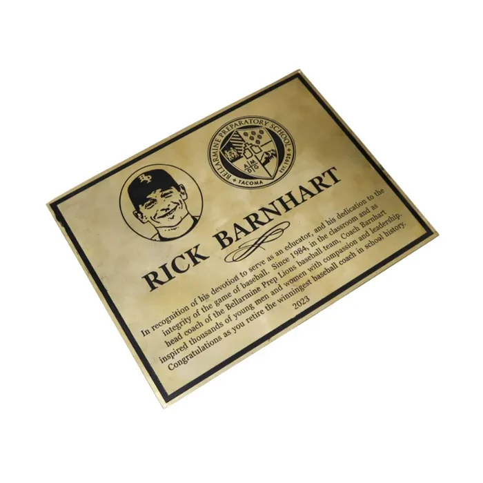 Solid Brass Commemorative Sign