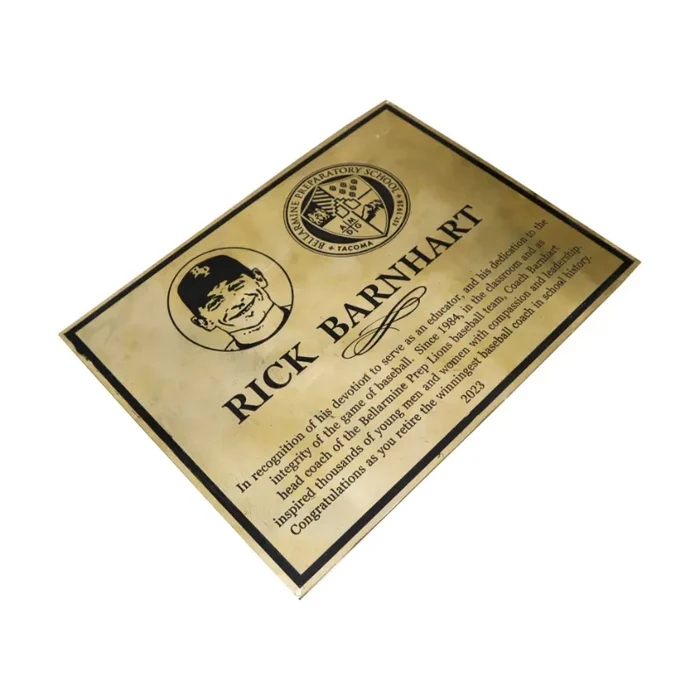 Etched Dedication Plaque in Brass