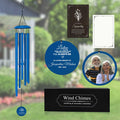 Blue Family Picture Wind Chime with Custom Quote