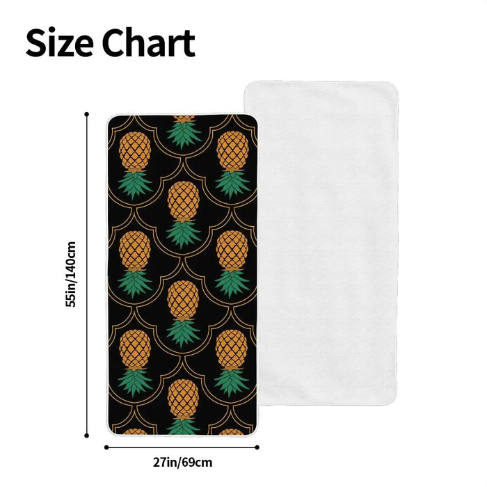 Fancy Upside-Down Pineapple Coral Fleece Bath Towels 55"x27"