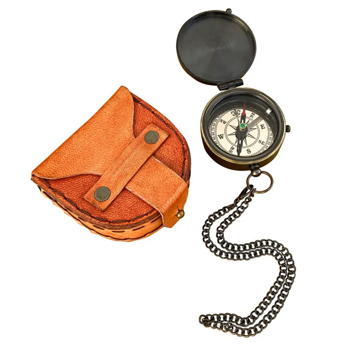 Flat Brass Compass FBC107
