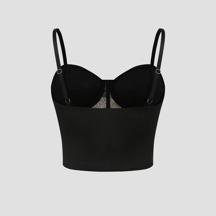 Flower embroidery suspender