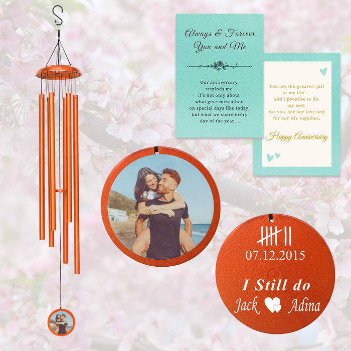 Copper Friendship Wind Chime with Picture & Message