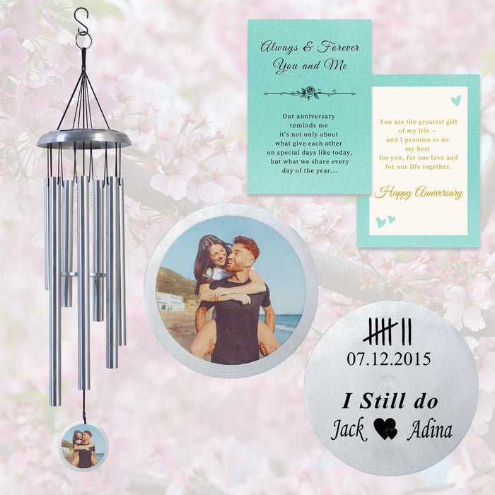 Silver Friendship Wind Chime with Picture & Message