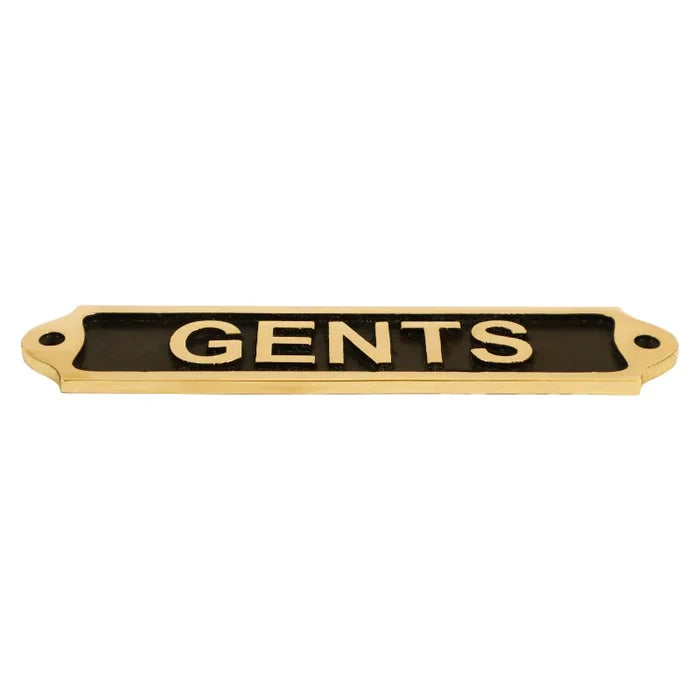 Gents Brass Door plates | Toilet sign 22x5 cm Black finish