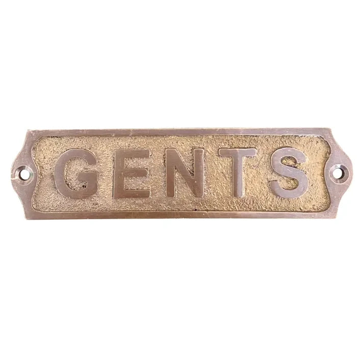 Gents Brass Door plates | Toilet sign 22x5 cm antique finish
