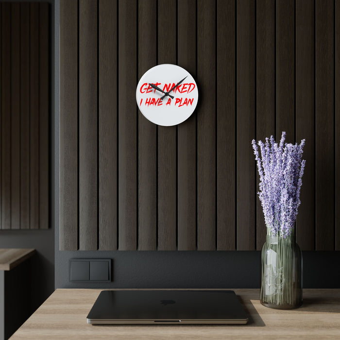 Get Naked Wall Clock – Fun Acrylic Timepiece for Bathroom Decor