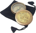 Antique Brass compass with leather carry bag go with confidently
