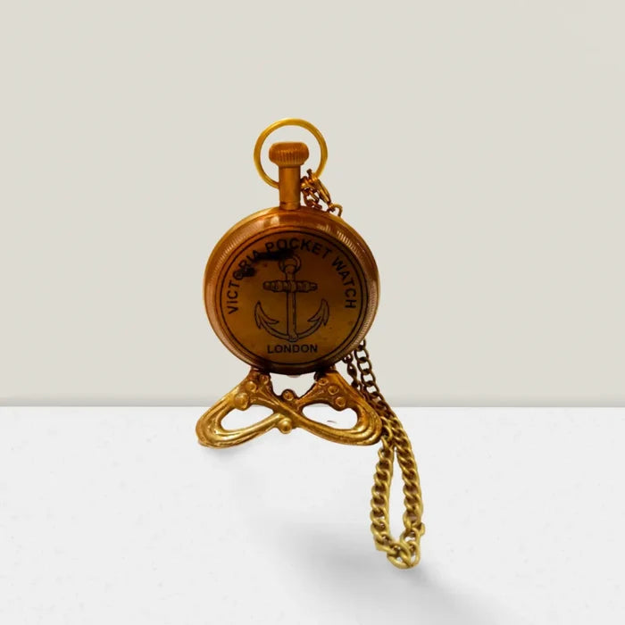 Antique Gold Pocket Watch with Brass Stand