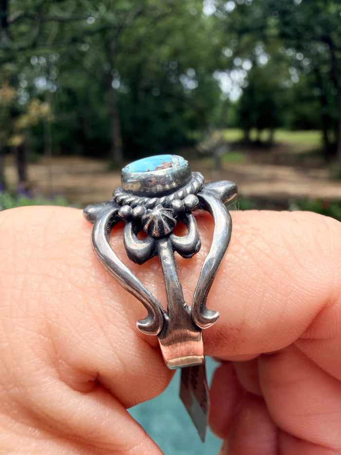 Golden Hills Turquoise Sun Ring by Raymond Coriz Size 12