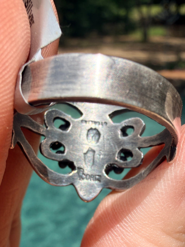 Golden Hills Turquoise Sun Ring by Raymond Coriz Size 12