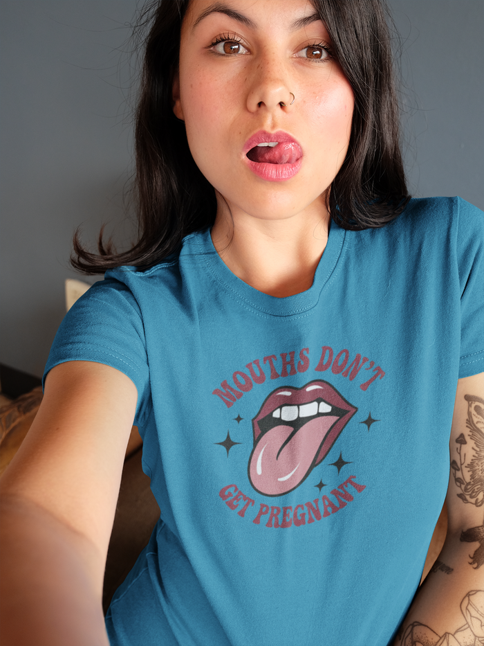 Graphic Tee: "Mouths Don't Get Pregnant" - Fun & Bold Unisex Jersey Short Sleeve Shirt