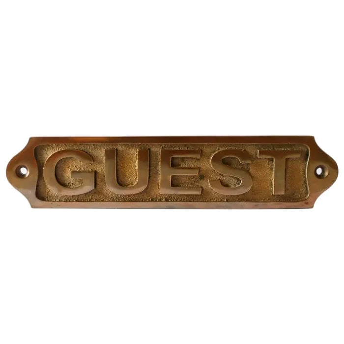 Engraved Brass Plaque Guest Sign with Antique Look