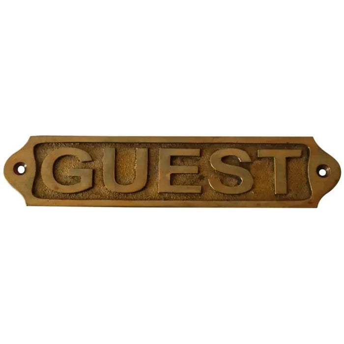 Engraved Brass Plaque Guest Sign with Antique Look