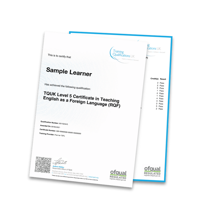 TQUK Certificate samples