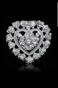 Heart brooch silver plated christmas new year stunning diamonte pin broach rrr