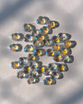 Heart glass beads  // 25 pc