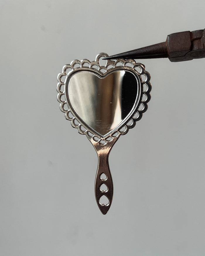 Heart mirror charm - 1 pc
