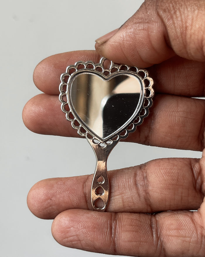 Heart mirror charm - 1 pc