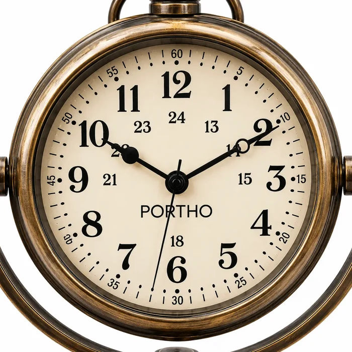 Close-up of vintage clock dial