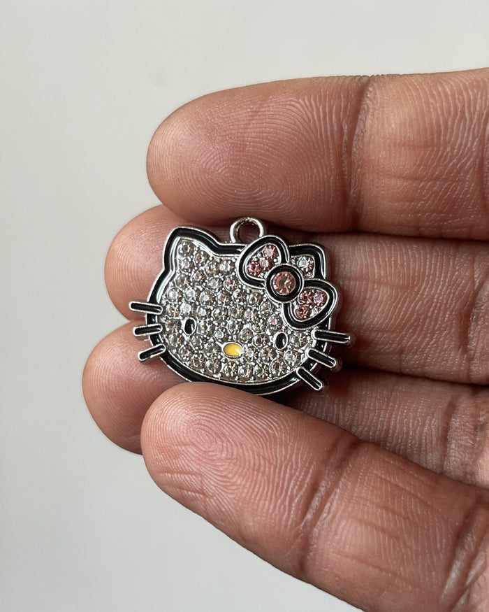 Iced out Kitty charm - 1 pc