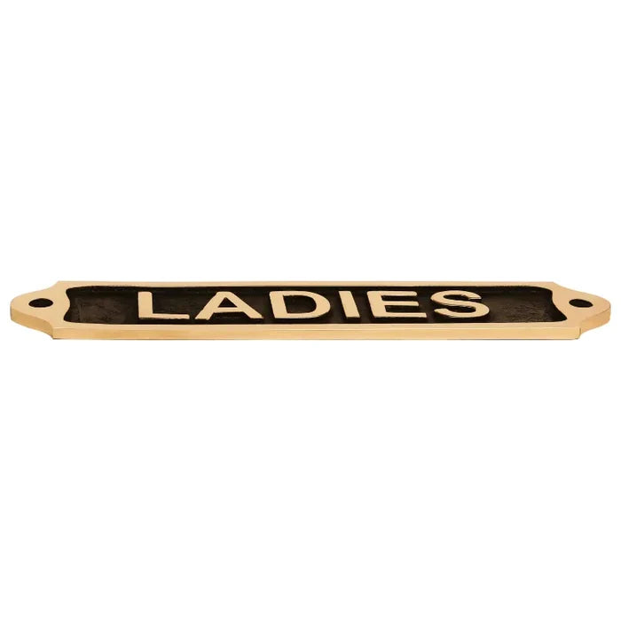 Elegant brass plaque with ladies text for doors