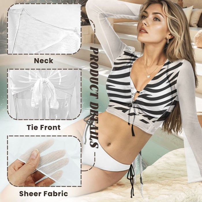 Leopard Swimsuit Cardigan Top