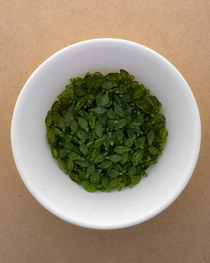 Light green leaf beads - 25 grams