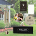 Off-White Memorial Photo Wind Chime with Personalized Message