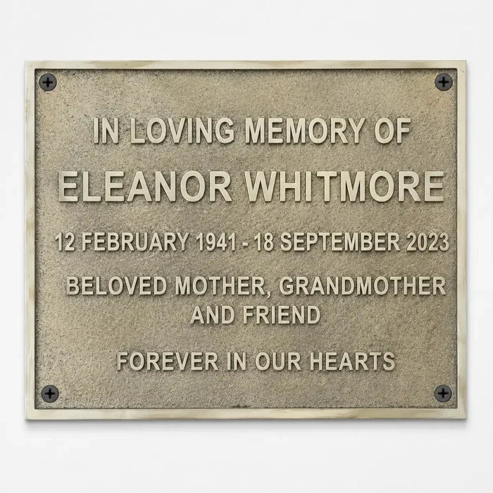 Engraved memorial plaque with personalized text for a lasting remembrance