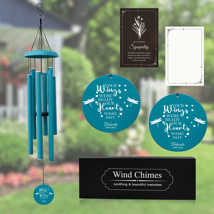 Sympathy wind chime gift in memory of loved one for outdoor garden décor