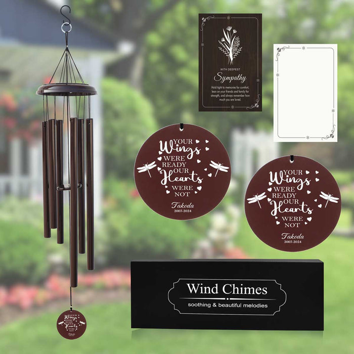 Custom photo memorial wind chime with name and date engraving