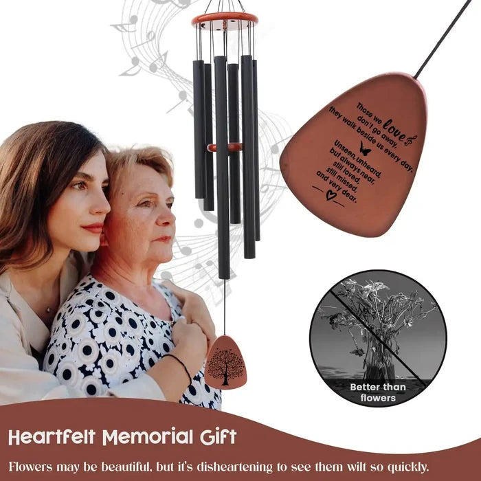 In memory wind chime with engraved message