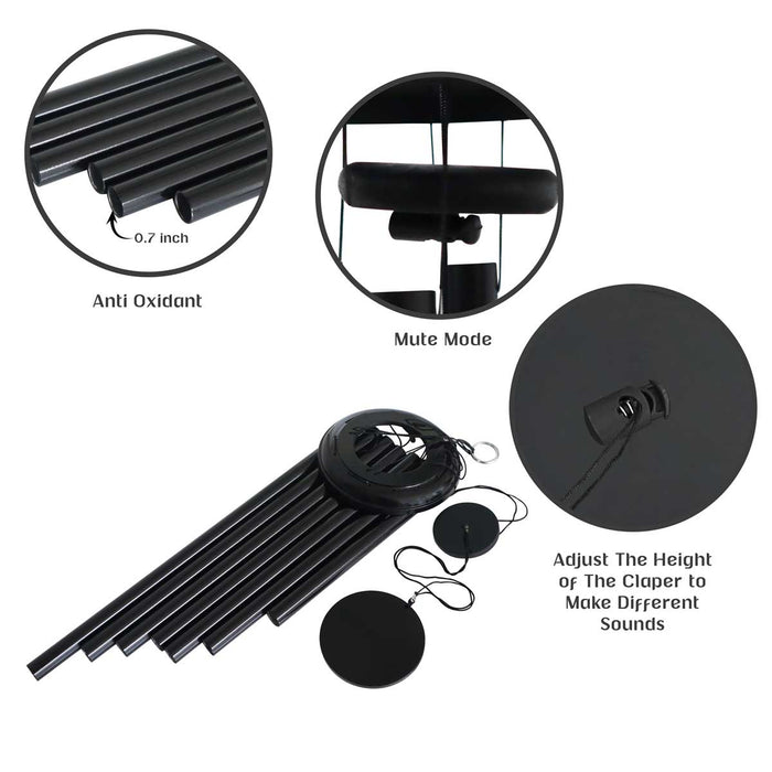 wind chime with antioxidant metal and adjustable height of clapper