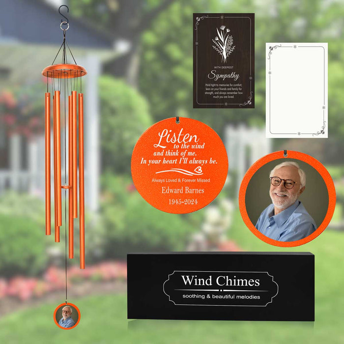Copper Personalized Wind Chime with Picture for Home & Garden