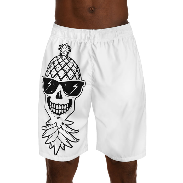 Men's Skull & Floral Jogger Shorts - Summer Vibe Beachwear