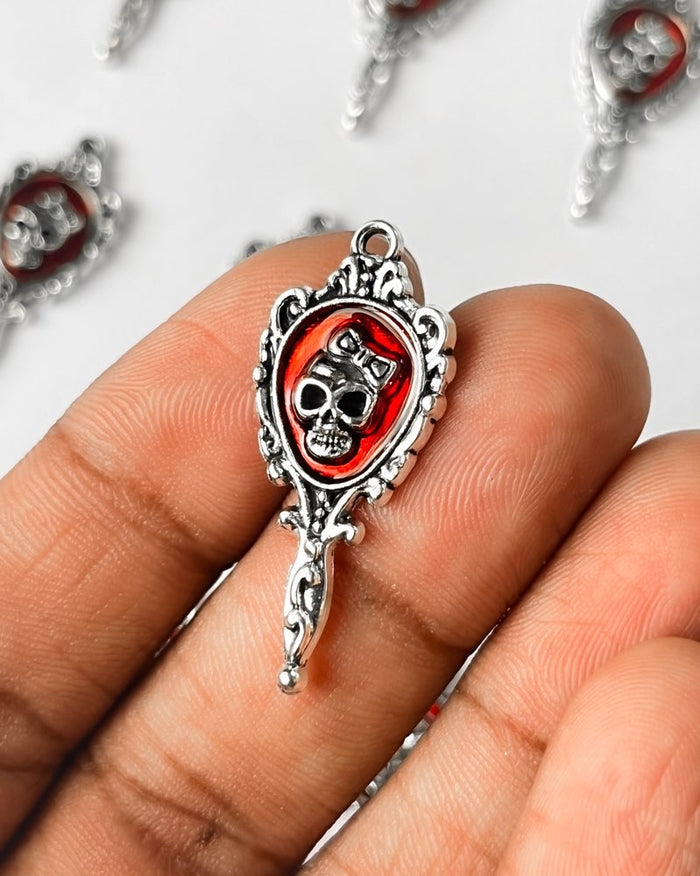 Mirror skull charm