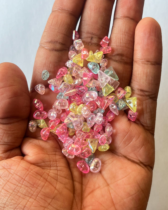 Multi colour gravel beads // 25 grams